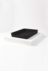 Doggy Bathroom Tray: Pee Pad Holder Black Regular